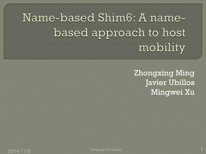 name based shim6 a name based approach to host mobility