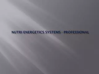 Nutri Energetics Systems - Professional