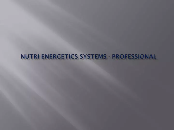 nutri energetics systems professional