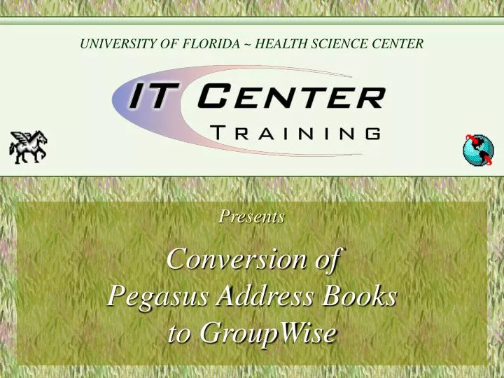 conversion of pegasus address books to groupwise