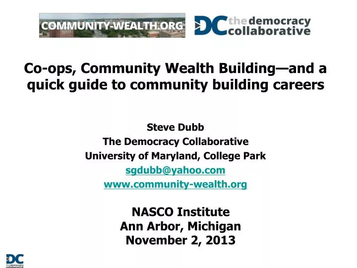 co ops community wealth building and a quick guide to community building careers