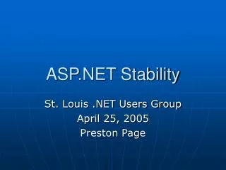 ASP.NET Stability