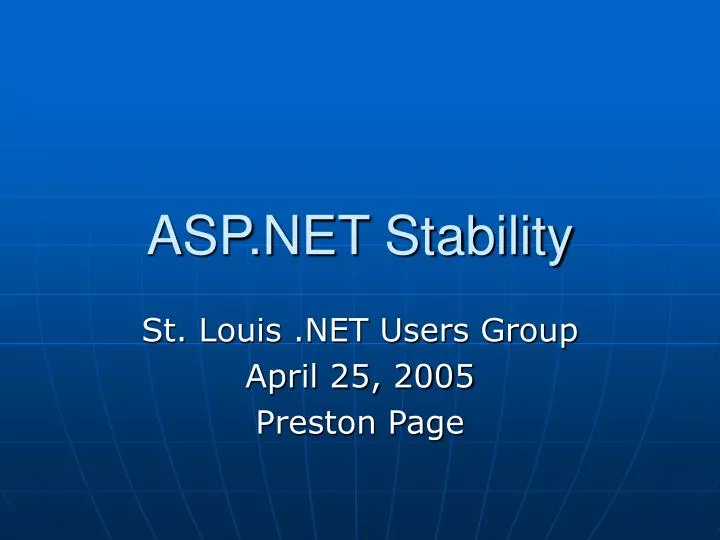 asp net stability