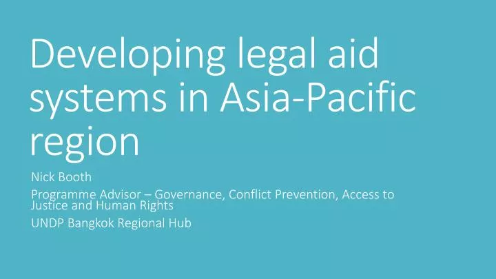 developing legal aid systems in asia pacific region