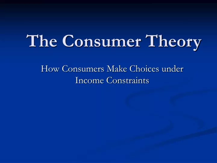 the consumer theory