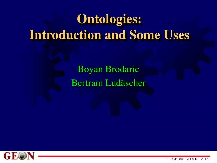 ontologies introduction and some uses