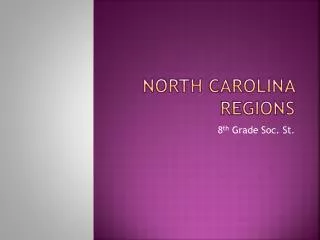 North Carolina Regions