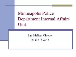 Minneapolis Police Department Internal Affairs Unit