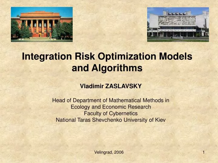 integration risk optimization models and algorithms