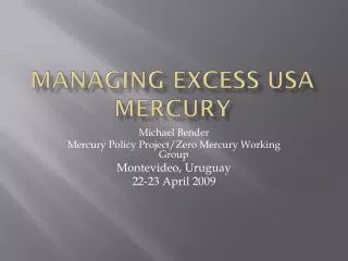 Managing Excess USA Mercury