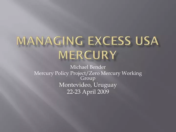 managing excess usa mercury