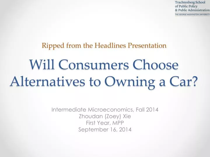 will consumers choose alternatives to owning a car