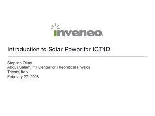 Introduction to Solar Power for ICT4D