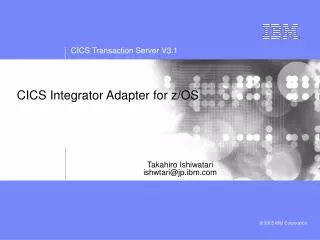 CICS Integrator Adapter for z/OS