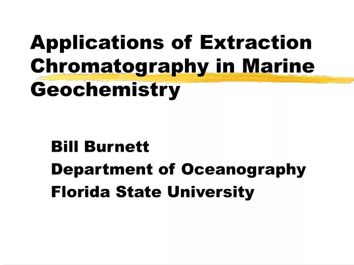 applications of extraction chromatography in marine geochemistry