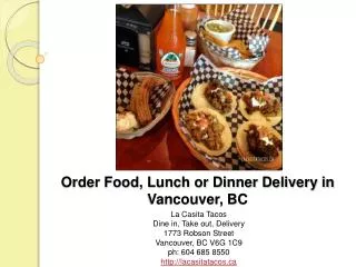 Order Food Lunch or Dinner Delivery in Vancouver BC