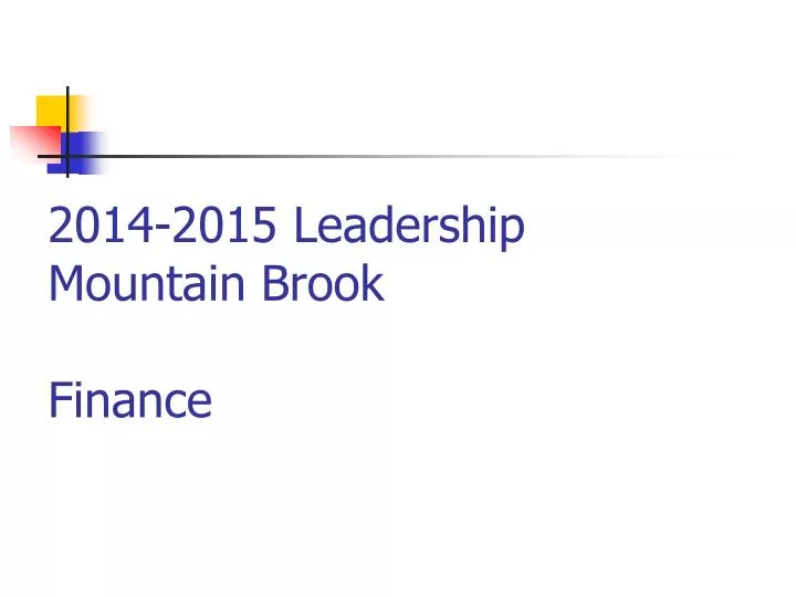 2014 2015 leadership mountain brook finance