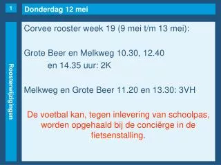 donderdag 12 mei
