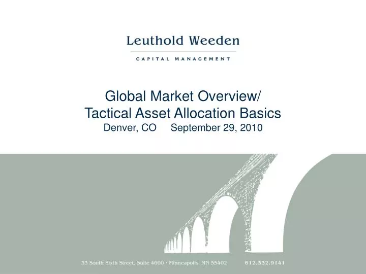 global market overview tactical asset allocation basics denver co september 29 2010