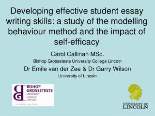 Carol Callinan MSc. Bishop Grosseteste University College Lincoln