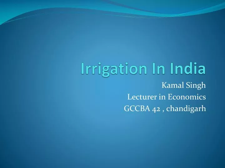 irrigation in india