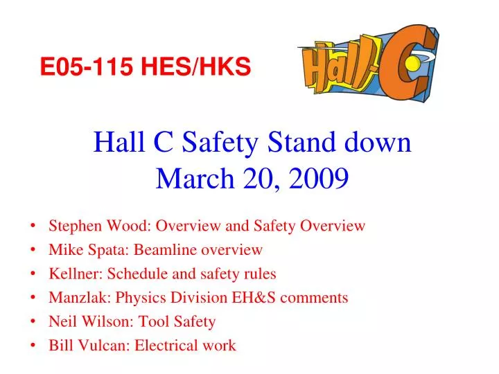 hall c safety stand down march 20 2009