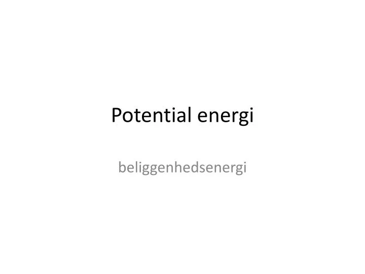 potential energi
