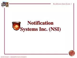 Notification Systems Inc. (NSI)