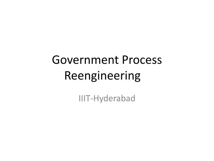 government process reengineering