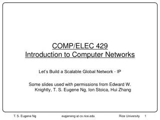 COMP/ELEC 429 Introduction to Computer Networks