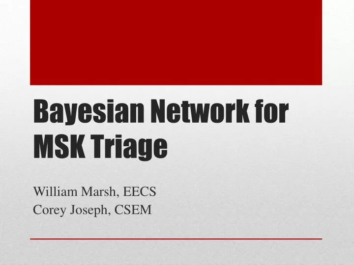 bayesian network for msk triage
