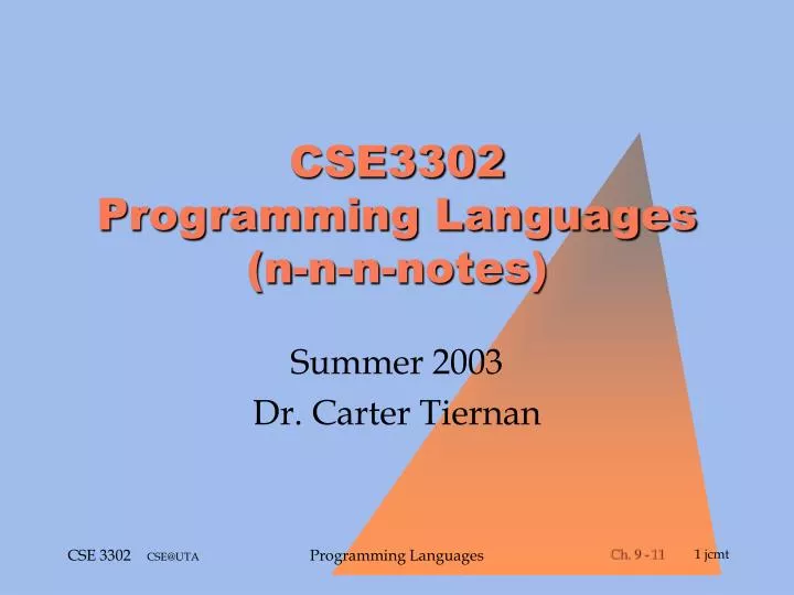 cse3302 programming languages n n n notes