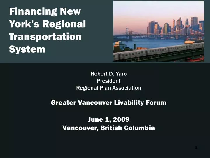 financing new york s regional transportation system