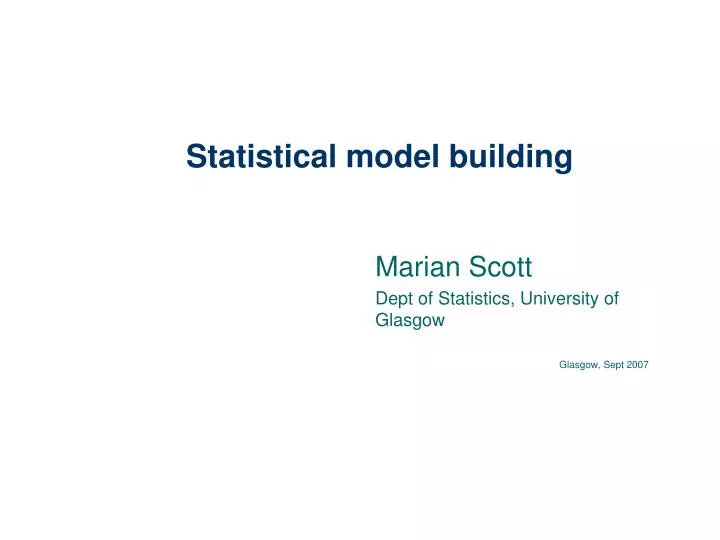 statistical model building