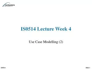 IS0514 Lecture Week 4