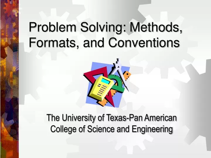 problem solving methods formats and conventions