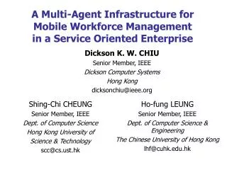 A Multi-Agent Infrastructure for Mobile Workforce Management in a Service Oriented Enterprise