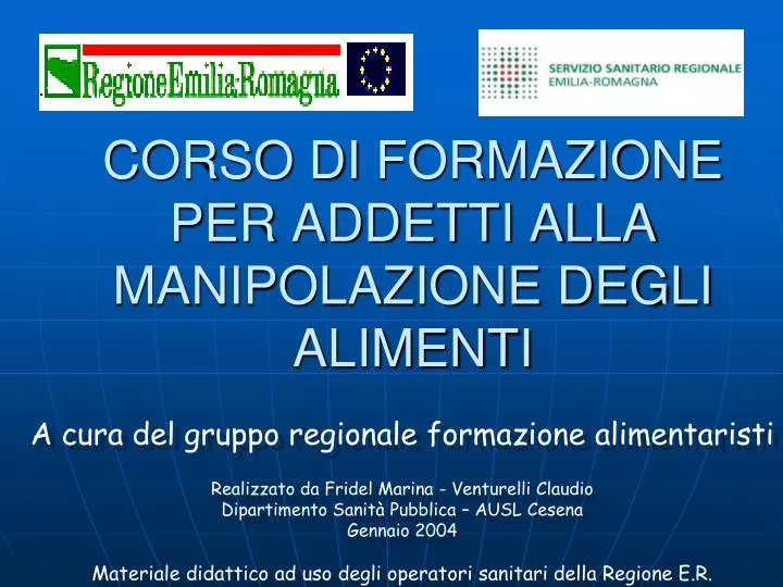 corso di formazione per addetti alla manipolazione degli alimenti