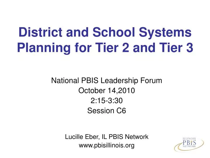 district and school systems planning for tier 2 and tier 3