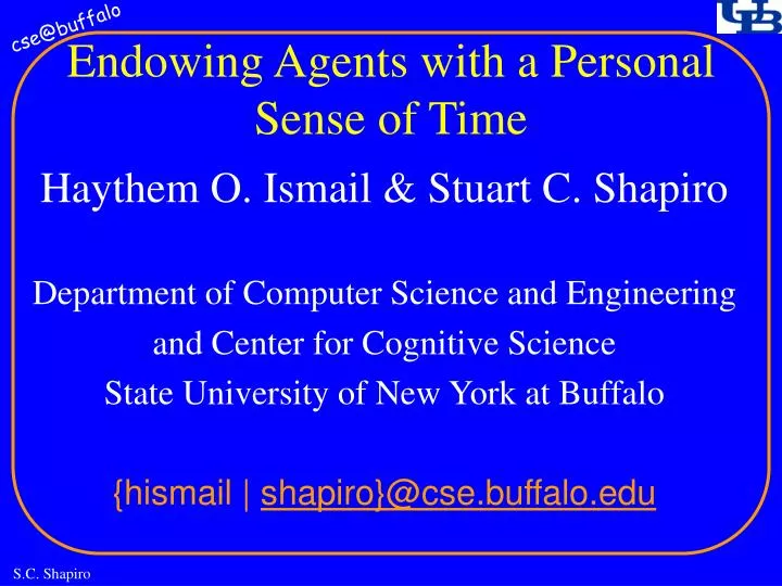 endowing agents with a personal sense of time