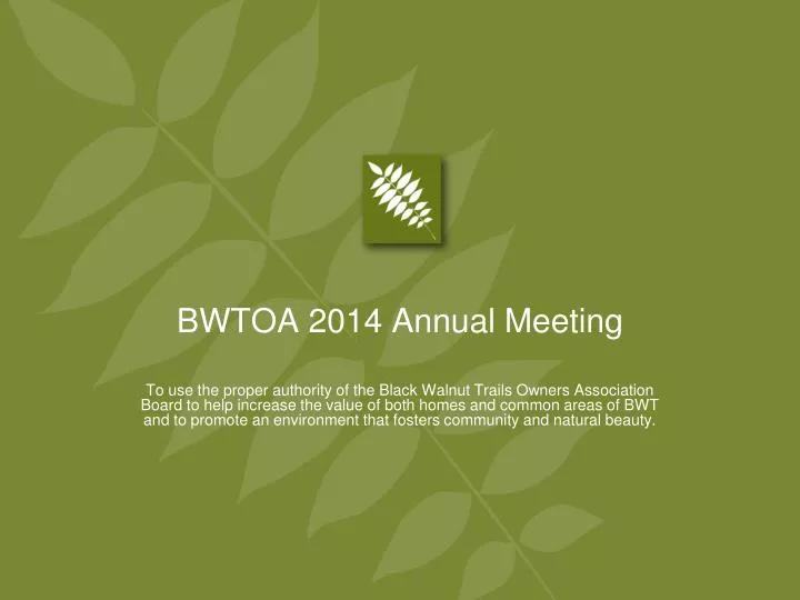 bwtoa 2014 annual meeting