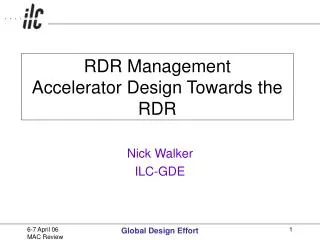 RDR Management Accelerator Design Towards the RDR