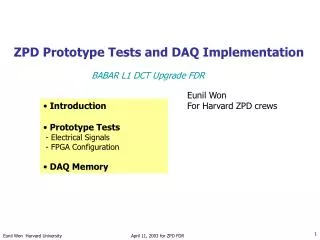 ZPD Prototype Tests and DAQ Implementation