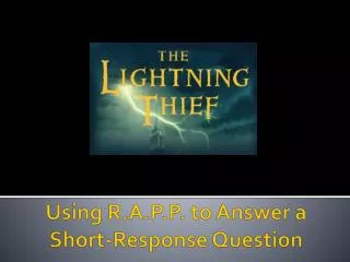 Using R.A.P.P. to Answer a Short-Response Question