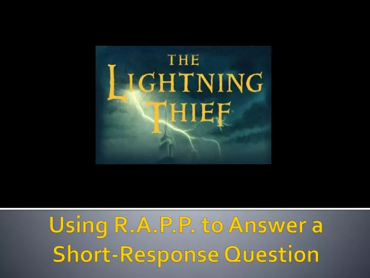 using r a p p to answer a short response question