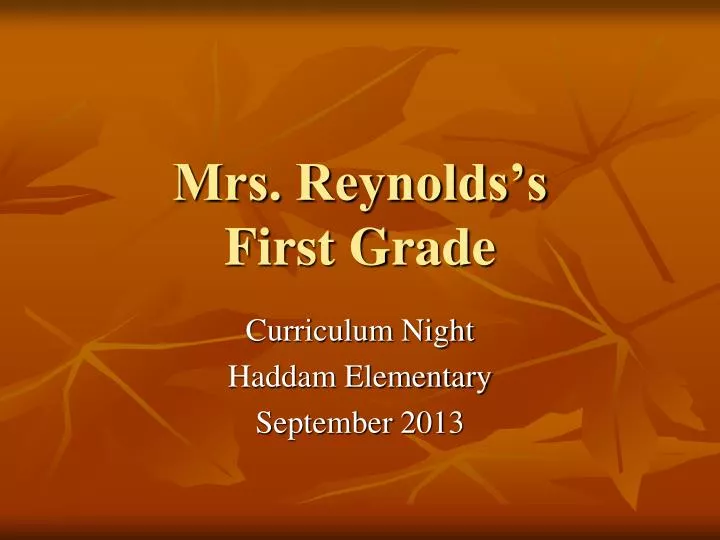 mrs reynolds s first grade