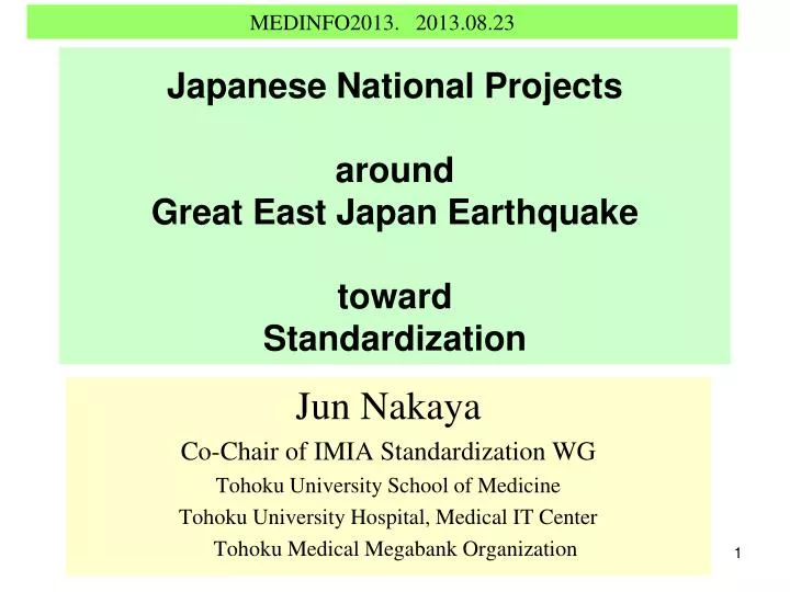 japanese national projects around great east japan earthquake toward standardization
