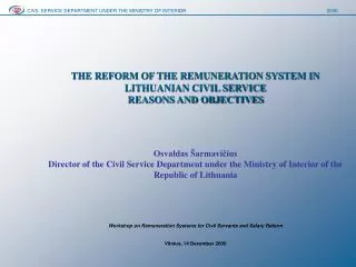 CIVIL SERVICE DEPARTMENT UNDER THE MINISTRY OF INTERIOR