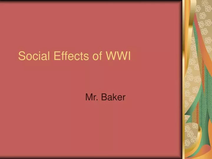 social effects of wwi