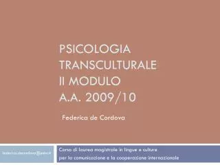 psicologia transculturale ii modulo a a 2009 10